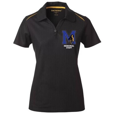 Memorial Mustangs Staff - Ladies Golf Shirt (Big M)
