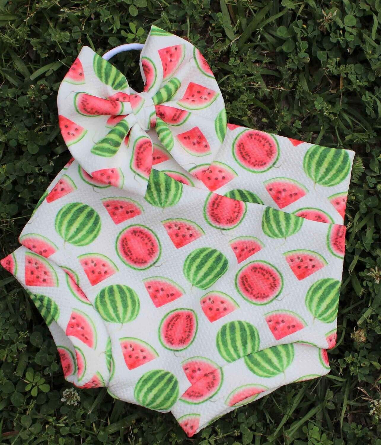 One In A Melon Baby Bloomers Bow Watermelon Diaper Cover Girls Bloomer Birthday 