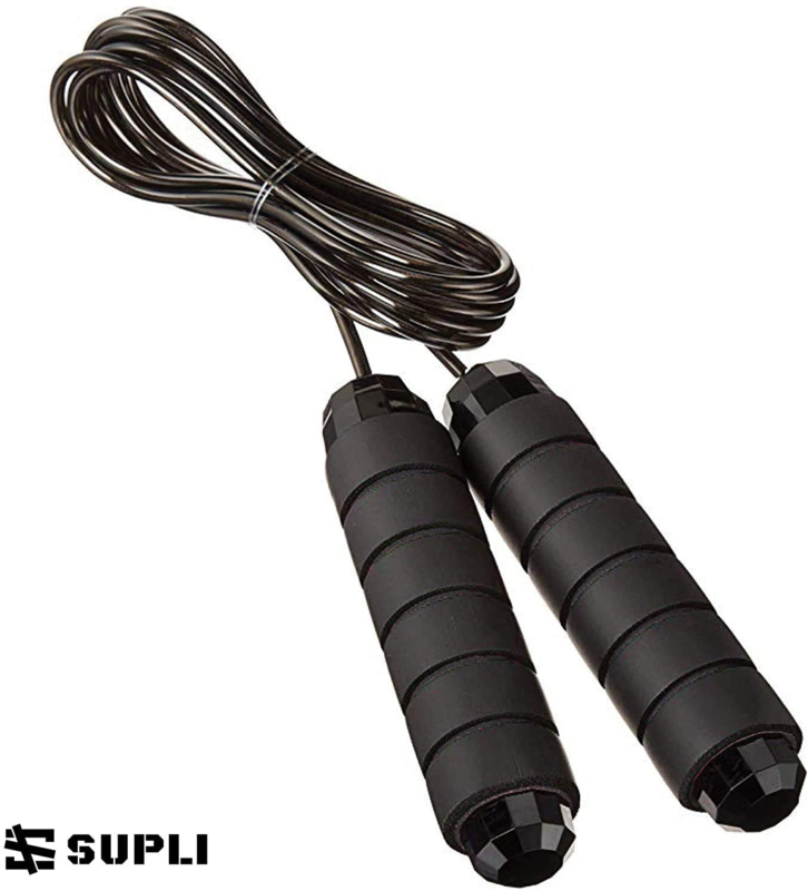 SUPLI Skipping Rope Tangle-Free with Ball Bearings Rapid Speed Jump Rope Cable and 6”