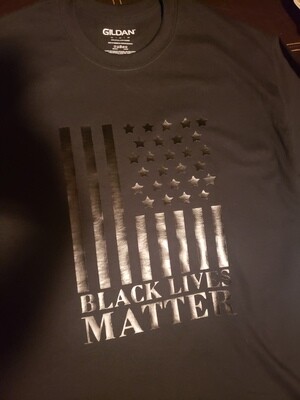 Black Lives Matter Flag Tee / Black on Black