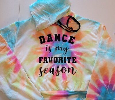 Dance Is My Favorite Season Long Sleeve Tie Dye Crop Top Tee 