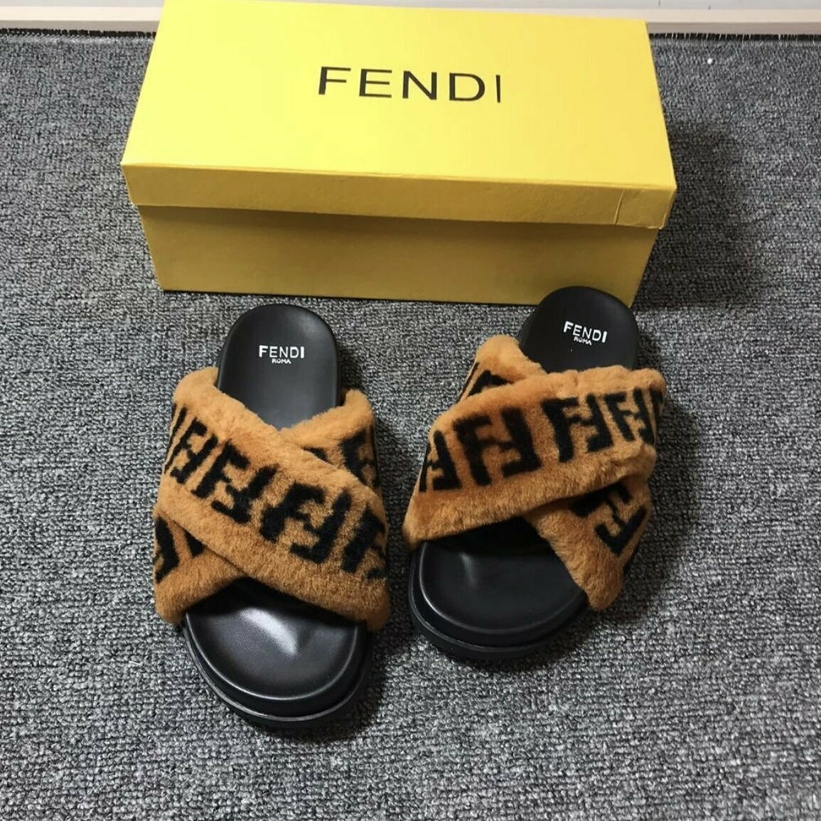 Fluffy Fendi Slides Online Store, UP TO 
