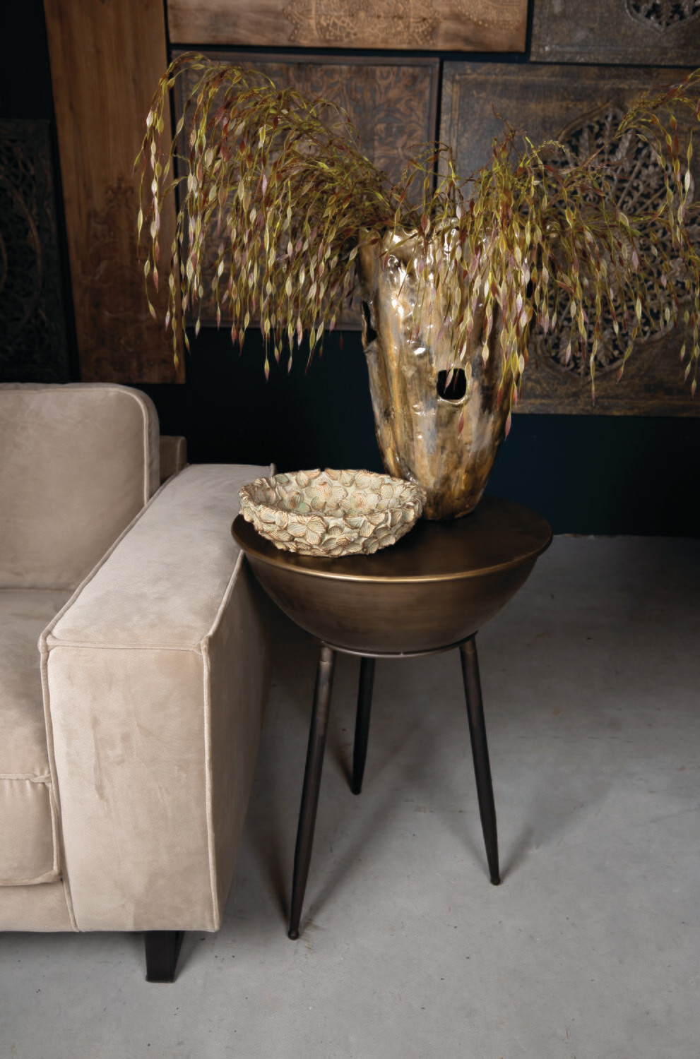Selah Gold Metal Sidetable