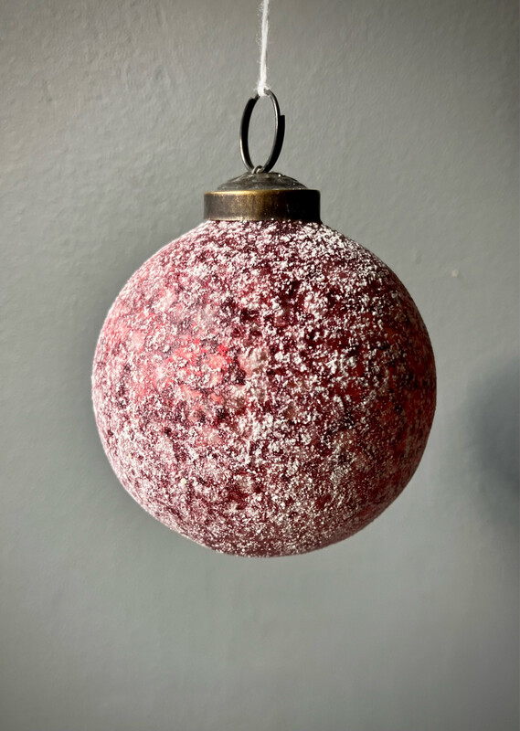 Frosted Red Glass Bauble