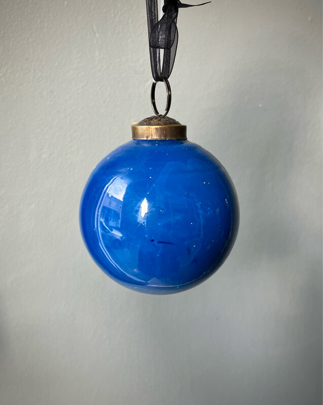 Marbled Blue Glass Bauble