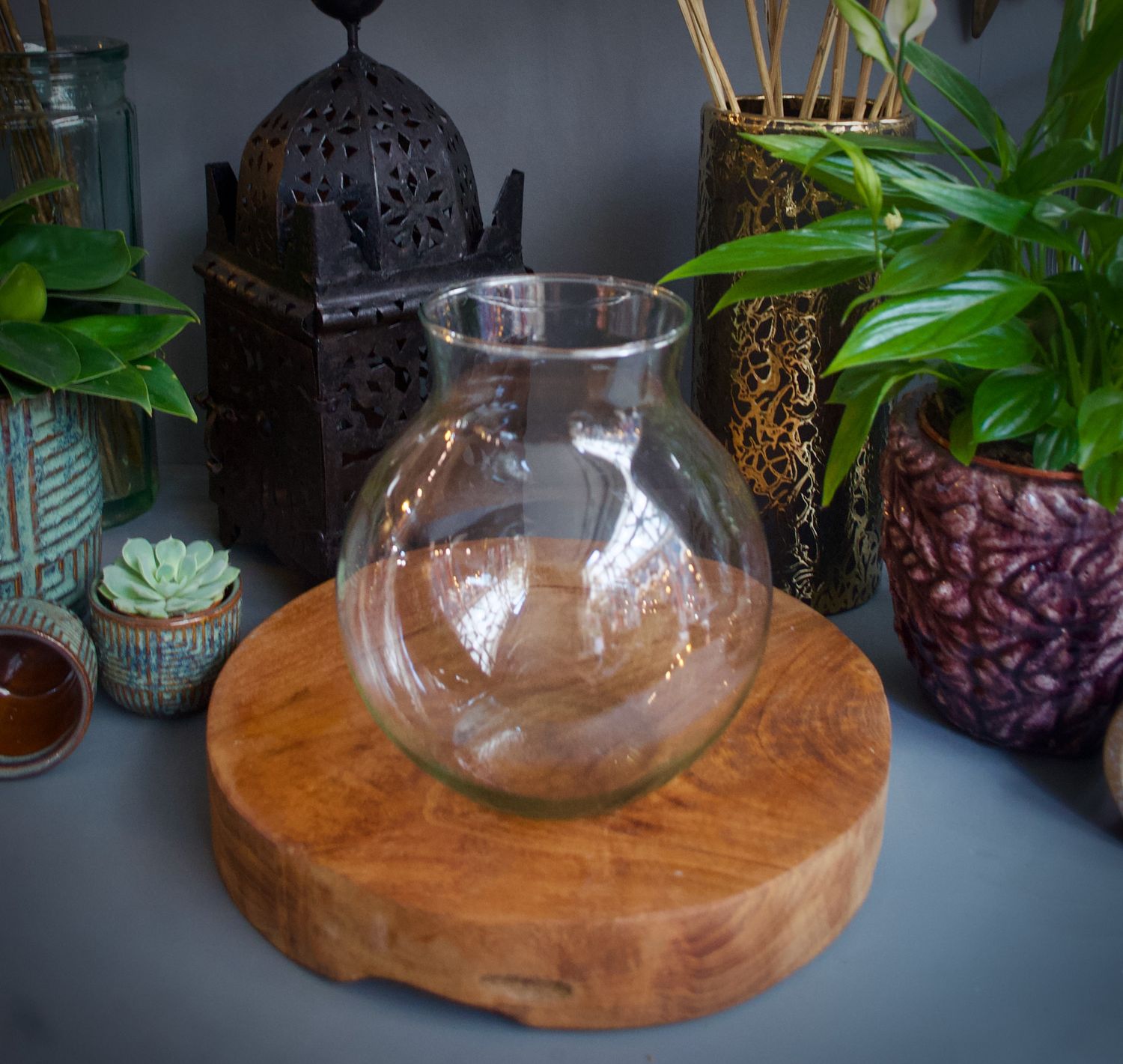 Recycled Glass Ball Vase
