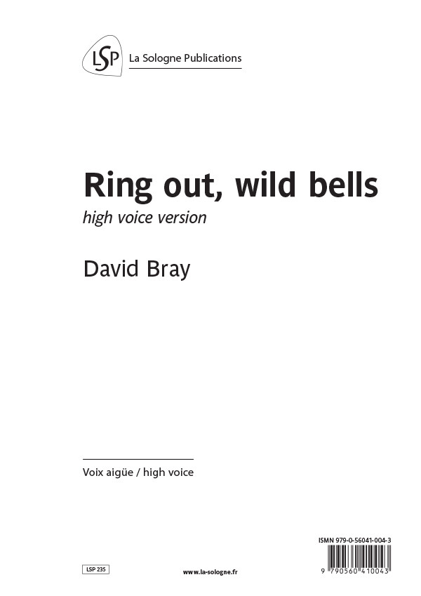 BRAY Ring out, wild bells / high voice version