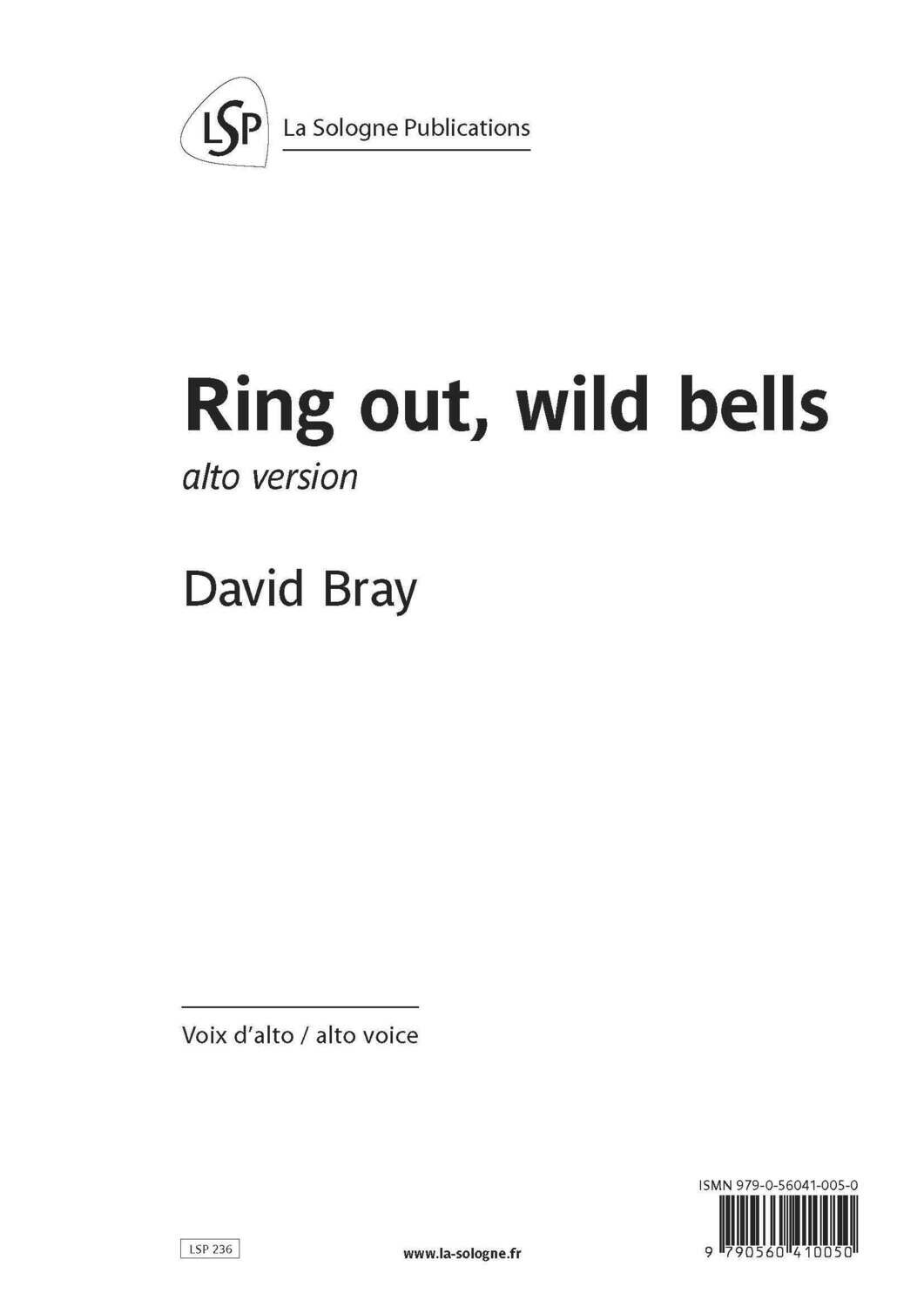 BRAY Ring out, wild bells / alto voice