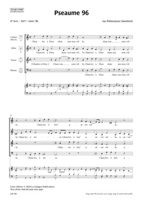 SWEELINCK Pseaume 96 / Chantez à Dieu chanson nouvelle, chantez, ô terre / MsATB