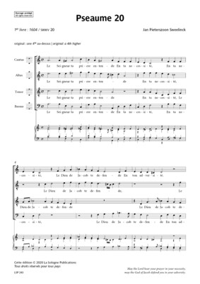 SWEELINCK Pseaume 20 / Le Seigneur ta priere entende / SATB
