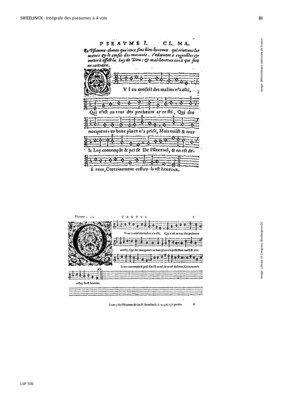 SWEELINCK Intégrale des pseaumes à 4 voix / Complete psalms in four parts