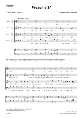 SWEELINCK Pseaume 24 / La terre au Seigneur appartient / SATB