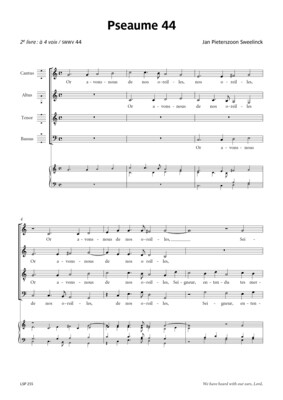 SWEELINCK Pseaume 44 / Or avons-nous de nos oreilles / SATB