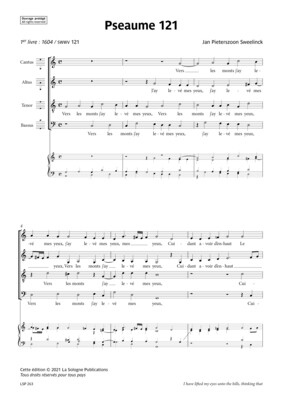 SWEELINCK Pseaume 121 / Vers les monts j'ay levé mes yeux / SATB