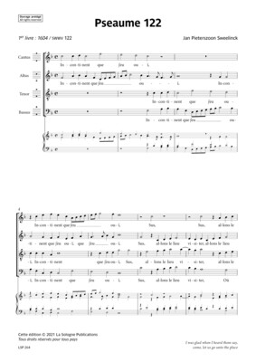 SWEELINCK Pseaume 122 / Incontinent que j'eu ouï / SATB
