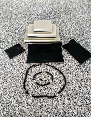 14k gold, Black Onyx, Pearl 3 piece Jewelry Boxed Set