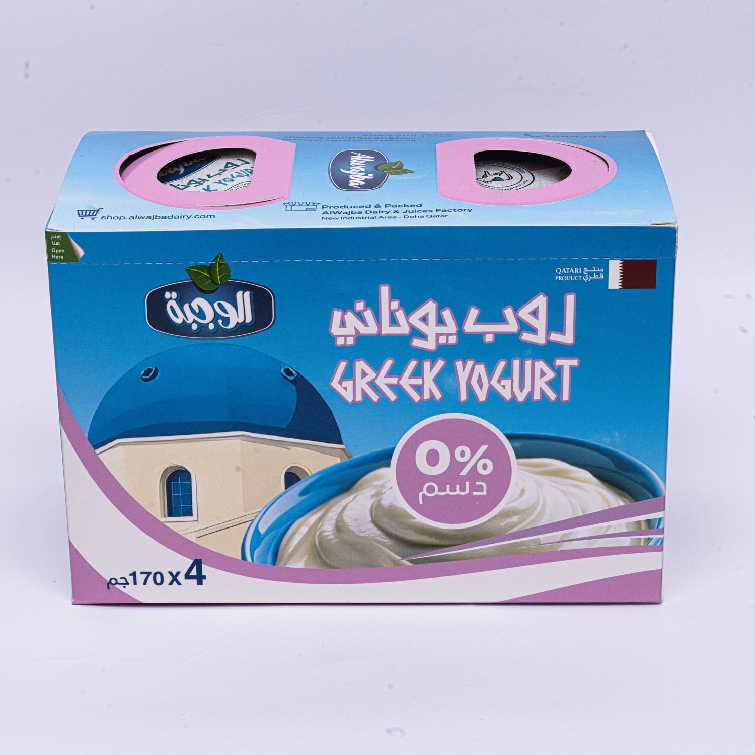 Greek Yogurt 0% Fat ( 4*170gm ) - روب يوناني خالي الدسم 4*170جرم