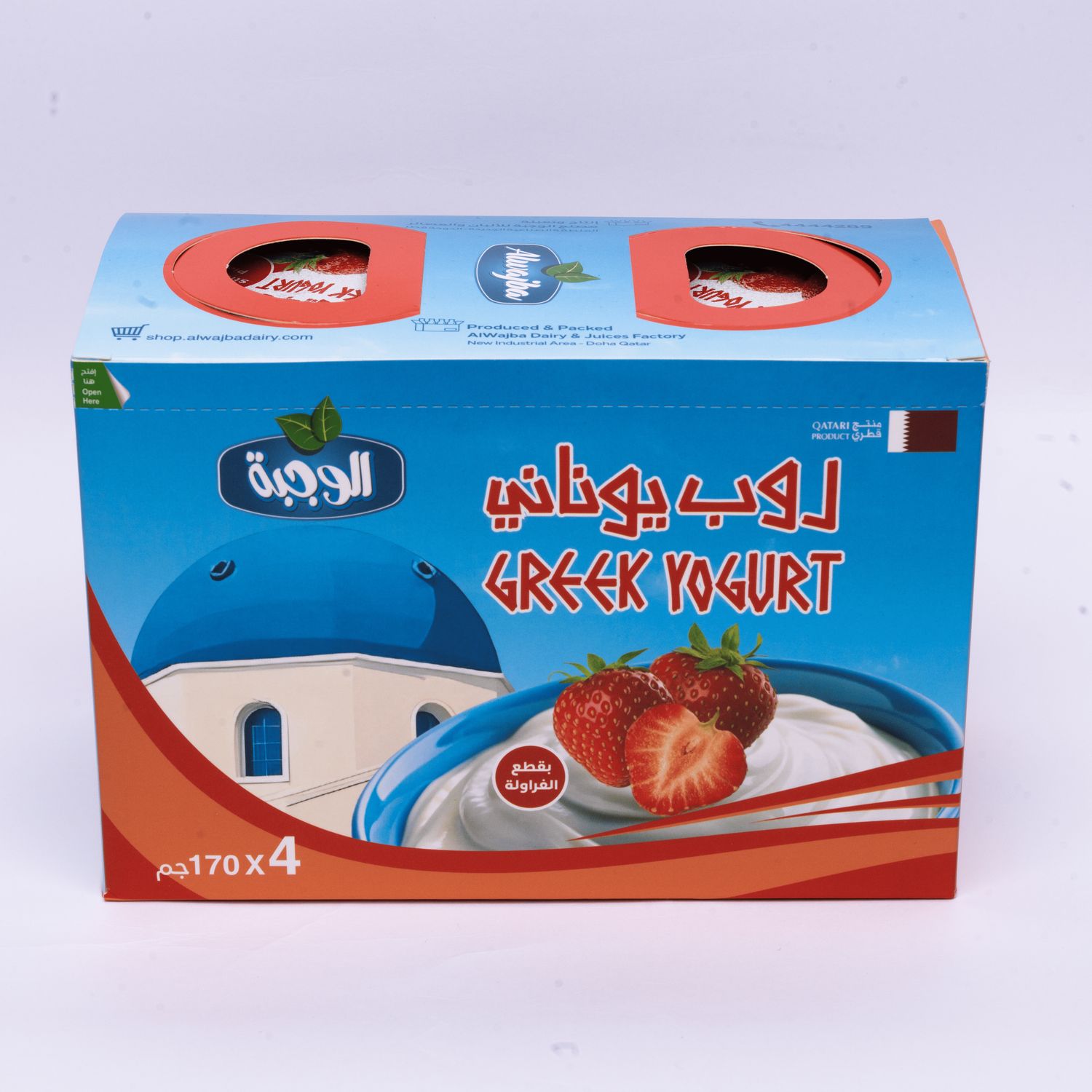 Strawberry Greek yogurt (170gm * 4) - روب يوناني بالفراولة 4*170جرم