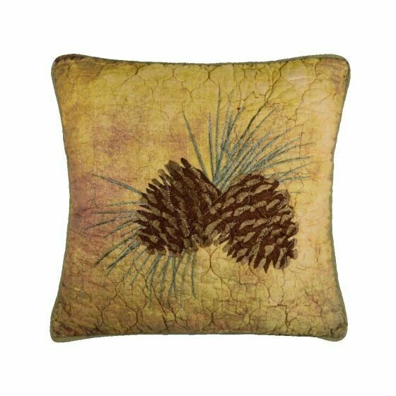 Wood Patch Pinecone Pillow