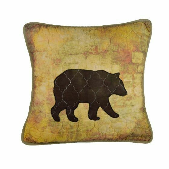 Wood Patch Bear Pillow