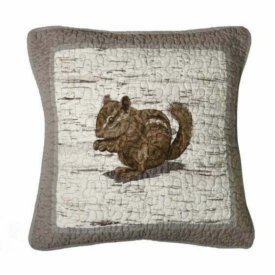 Birch Forest Chipmunk Pillow