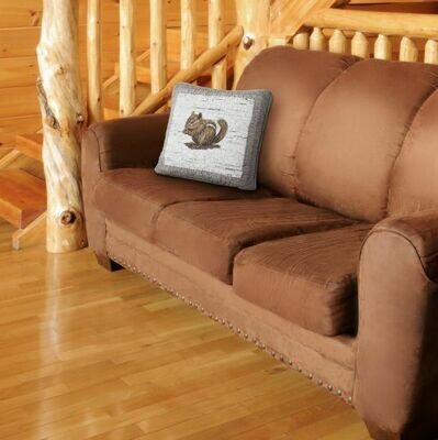 Birch Forest Chipmunk Pillow