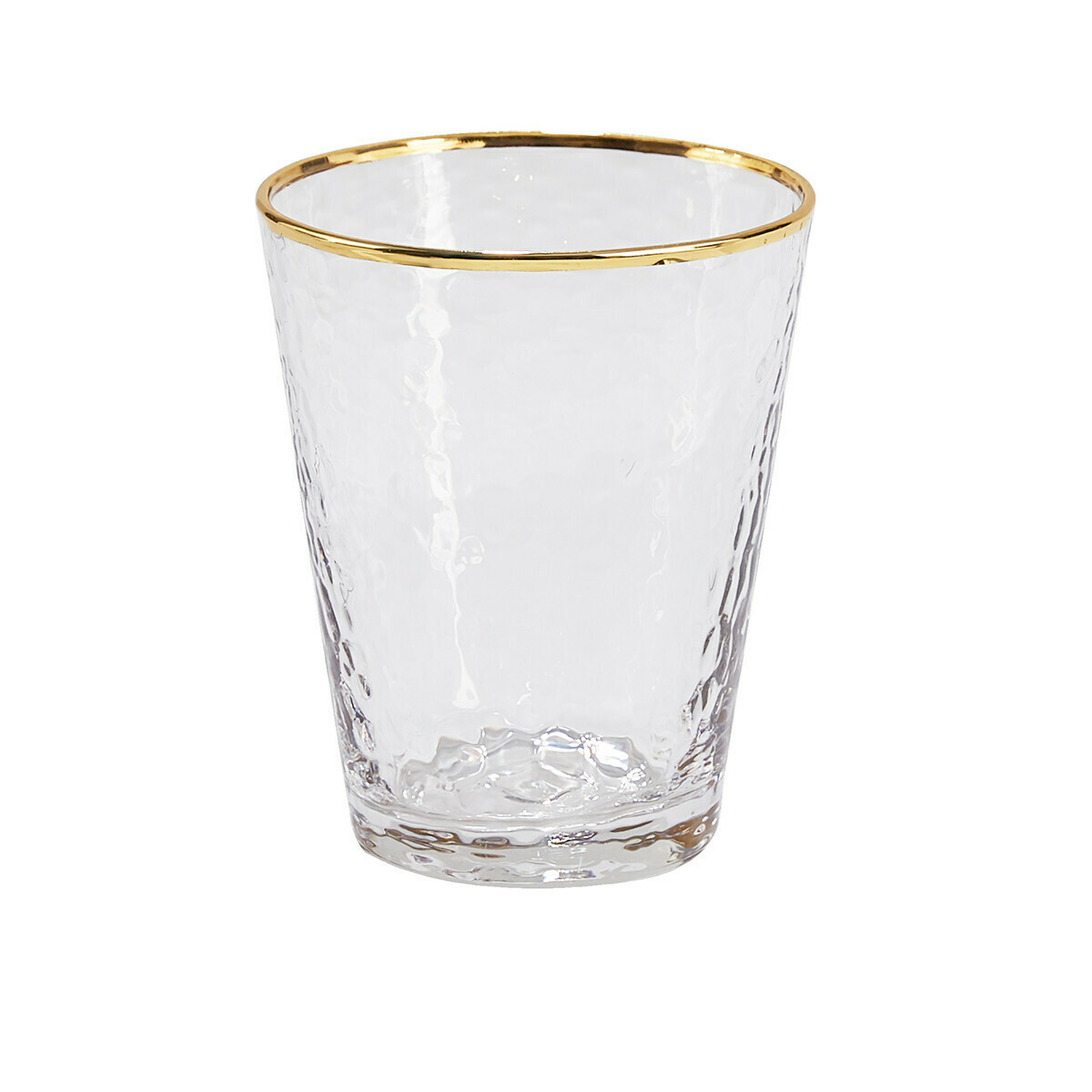 Gold Metallic Rim Double Old Fashioned Glass