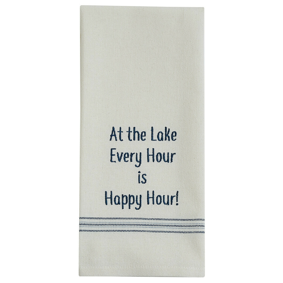 At the Lake Embroidered Sentiment Dishtowel