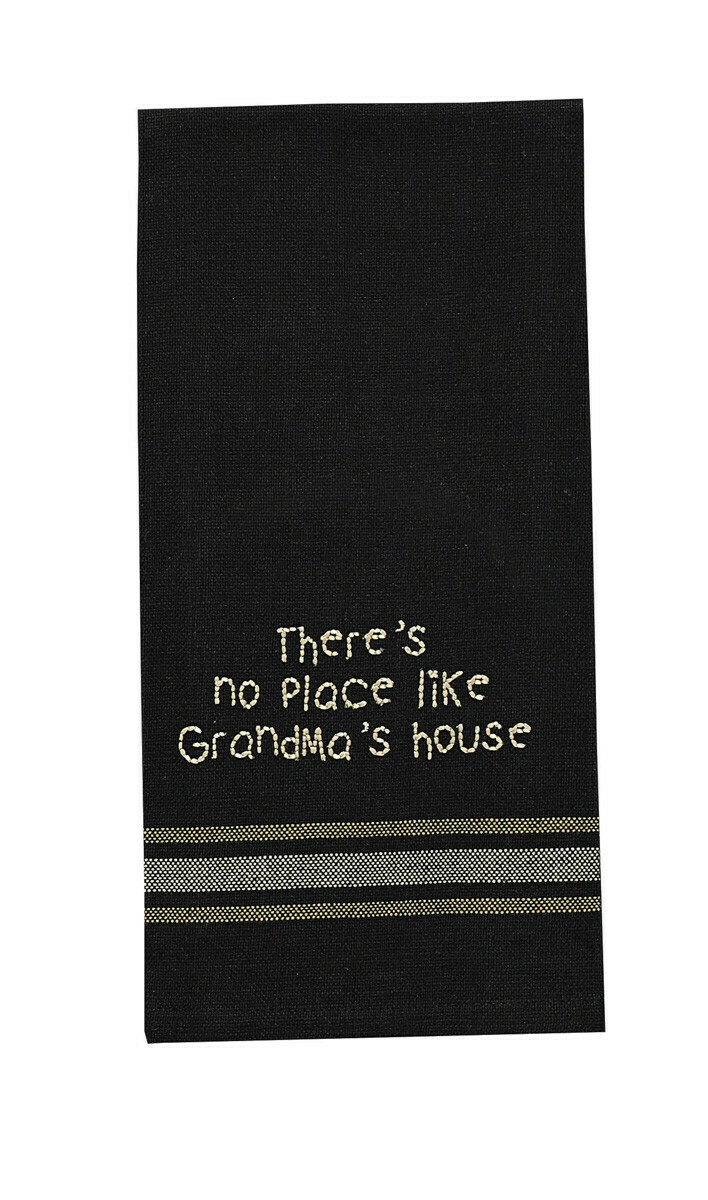 No Place Like Grandma's Embroidered Dishtowel