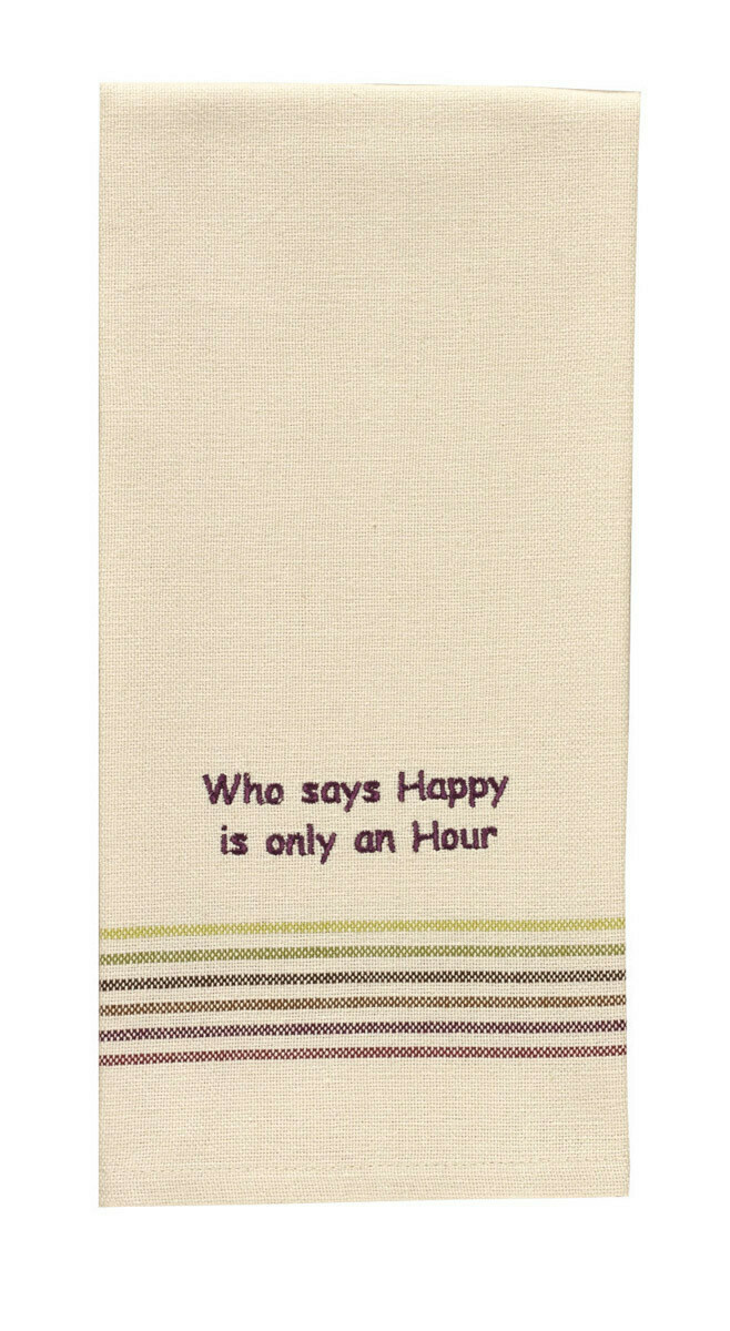 Who Says Happy Hour Dishtowel