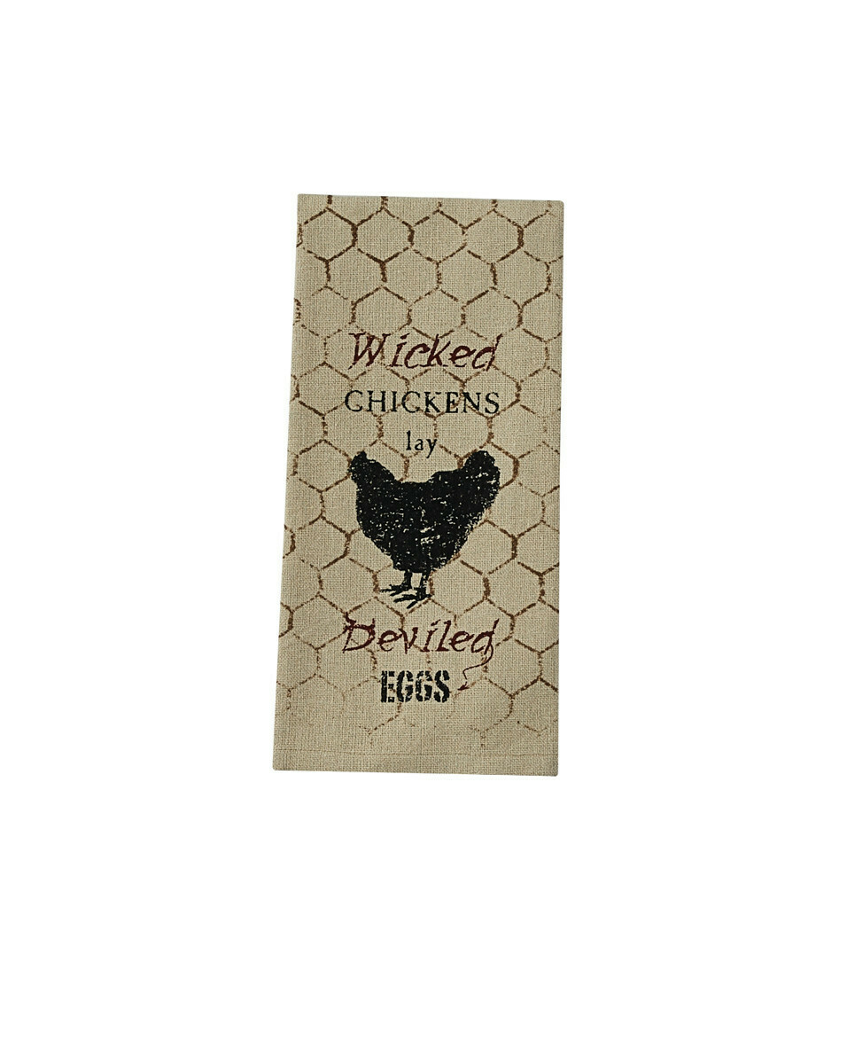 Wicked Chickens Printed Dishtowel