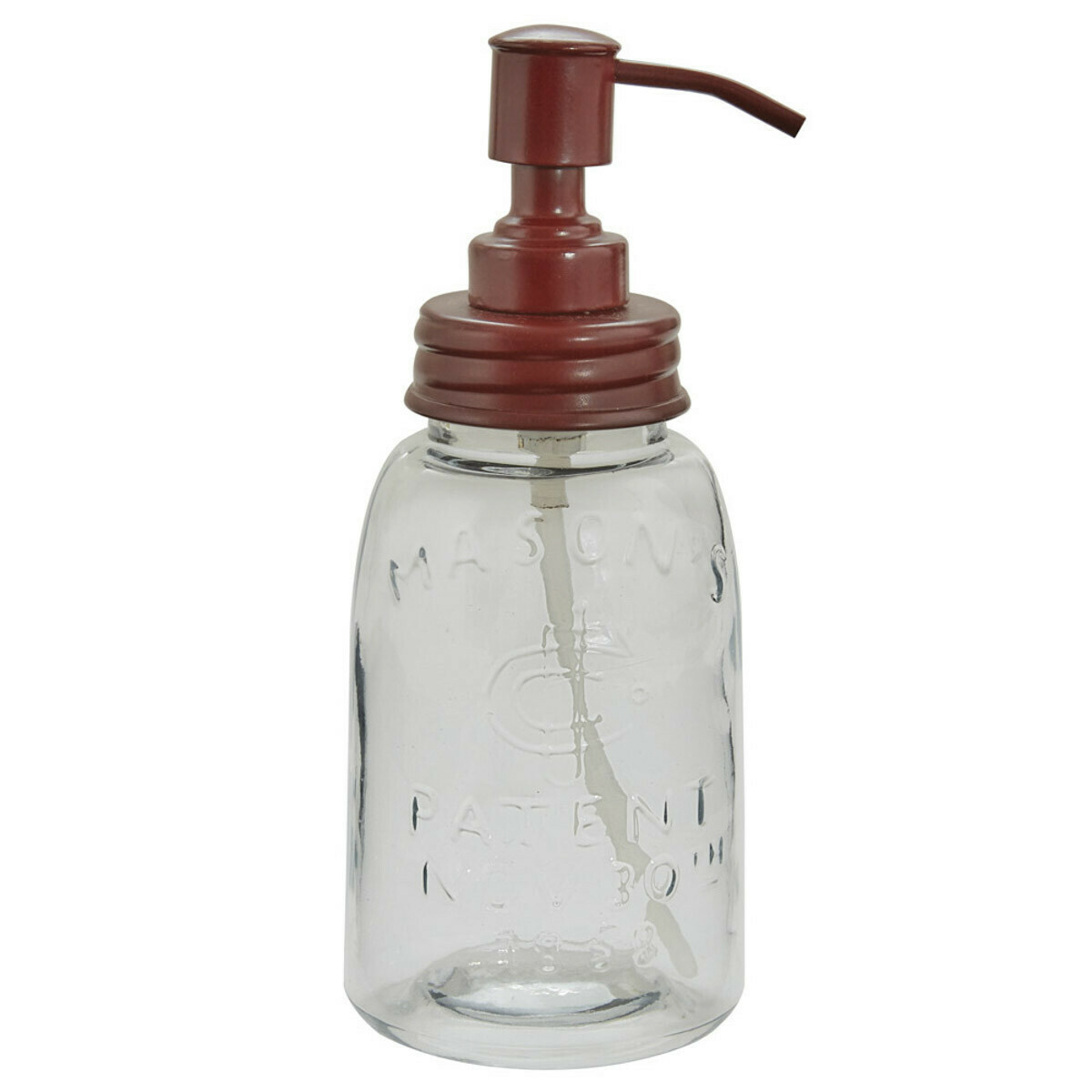 Red Mason Jar Soap Dispenser