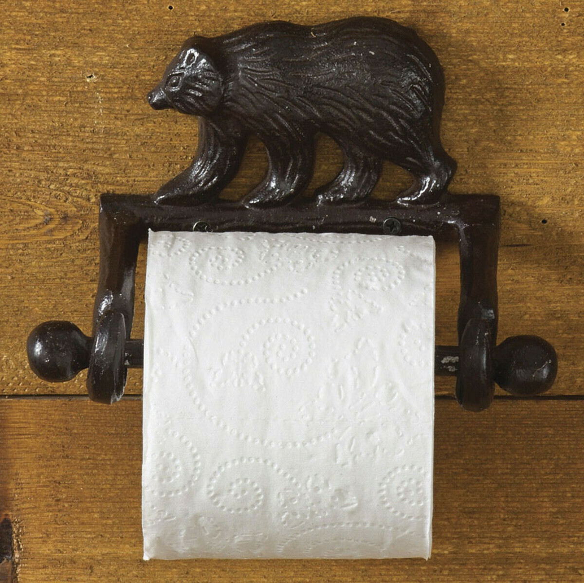 Cast Bear Toilet Tissue Holder