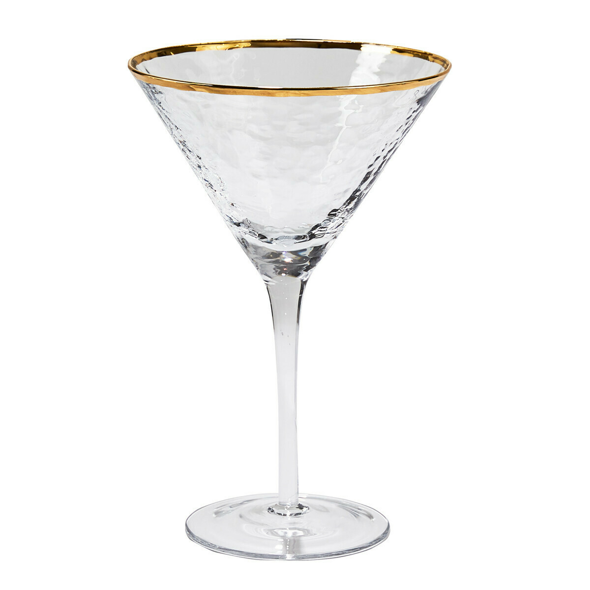 Gold Metallic Rim Martini Glass
