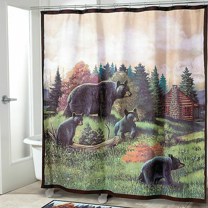Black Bear Lodge Shower Curtain