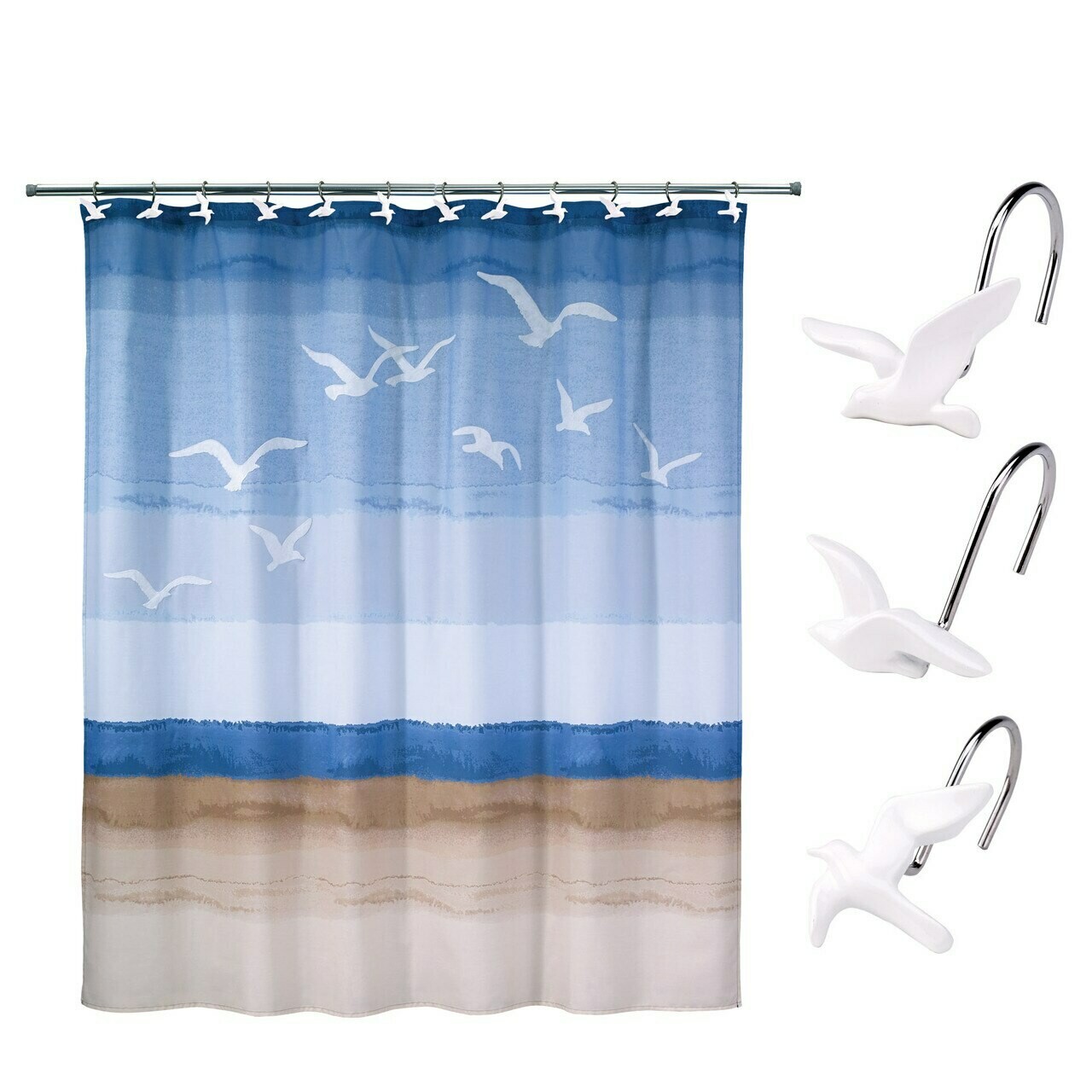 Seagulls Shower Curtain Hooks