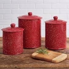Granite Enamelware Red Canister Set