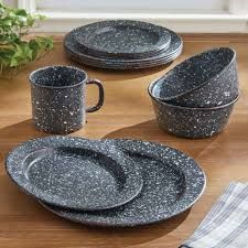 Granite Enamelware Gray Plates