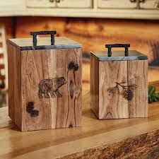 Rustic Wood Canister Set