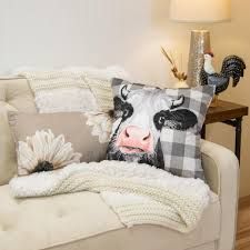 Augusta cow/flower pillow
