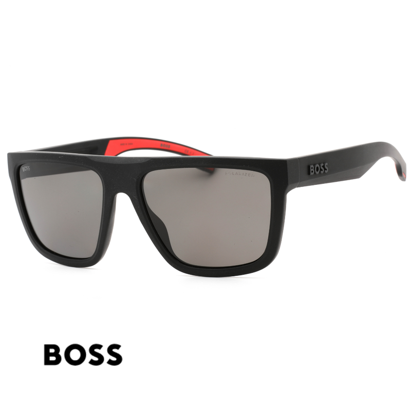 BOSS by HUGO BOSS Polarized Sunglasses Matte Black/Grey Acetate