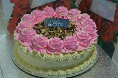 Fresh Cream Cake Pink and White