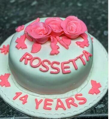 Pink Roses Royal Icing Cake