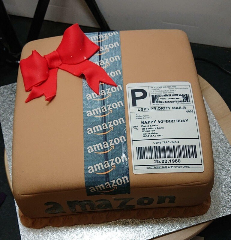 Amazon Box  Royal Icing Cake Delivery Driver Present
