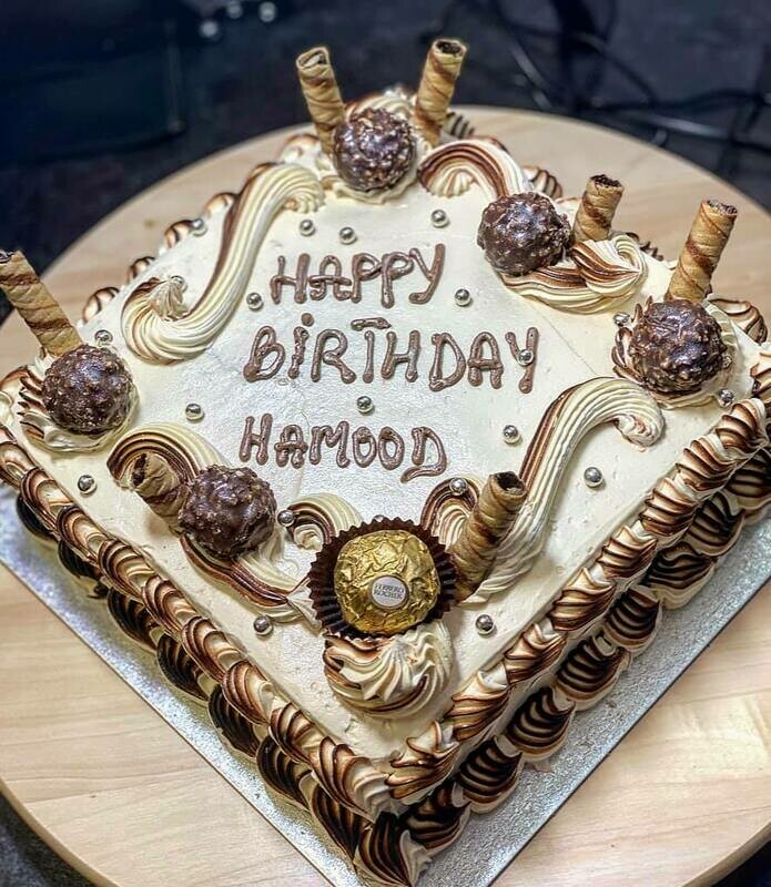 Square  Fresh Cream Cake Ferrero Roche