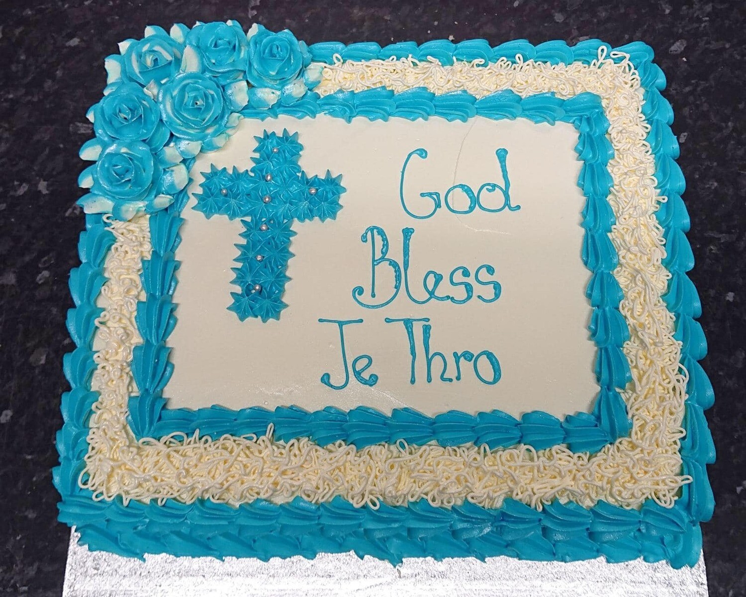 Frist Holy communion    Fresh Cream Cake Light Blue communion cake