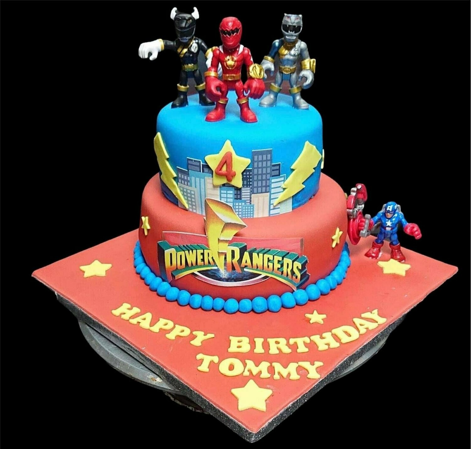 Power Rangers Theme Royal Icing Cake