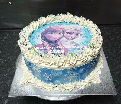 Fresh Cream Cake Anna & Elsa