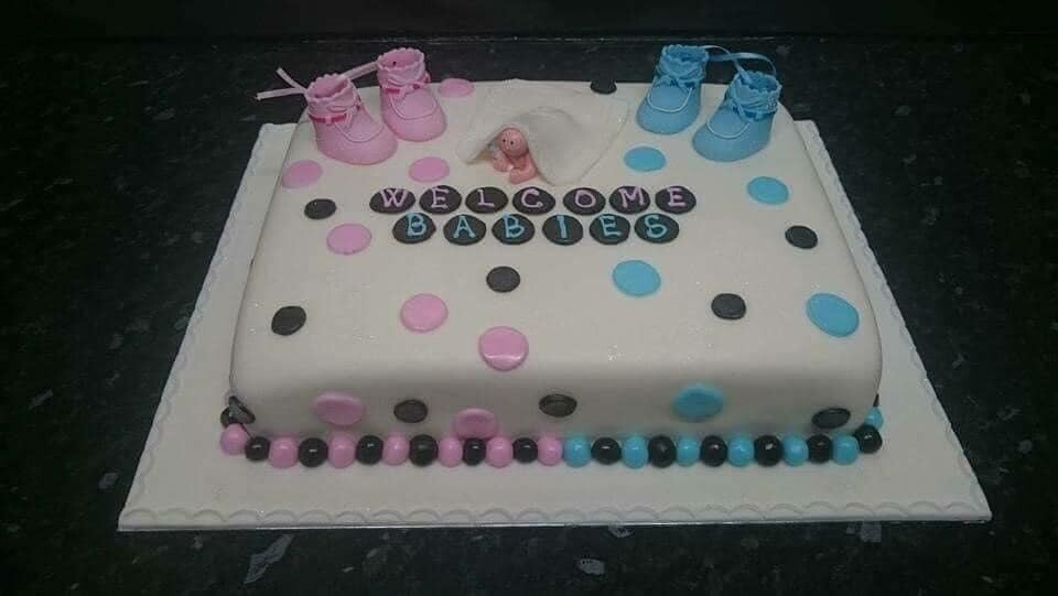Welcome Baby cake Christening Cake  birthday cake   Square  Royal Icing