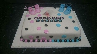 Welcome Baby cake Christening Cake birthday cake Square Royal Icing